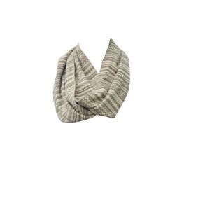 The Limited Fair Isle Knit Infinity Scarf Tan Cream Soft Acrylic Winter Accessor